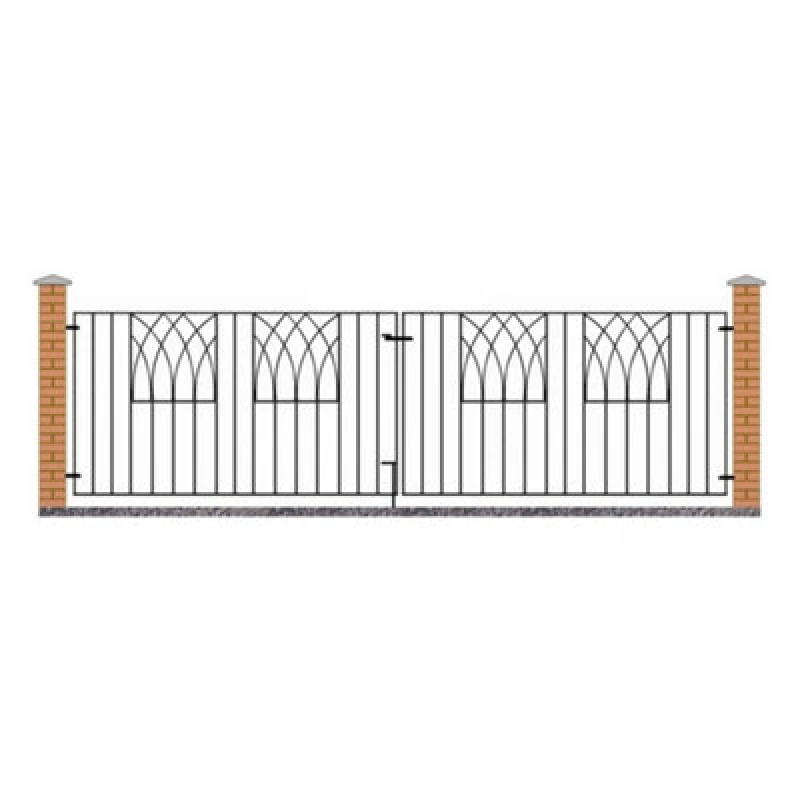Image of Burbage Iron Craft Abbi Metal Scroll Driveway Gate 3095mm Gap X 812mm High Abzp12