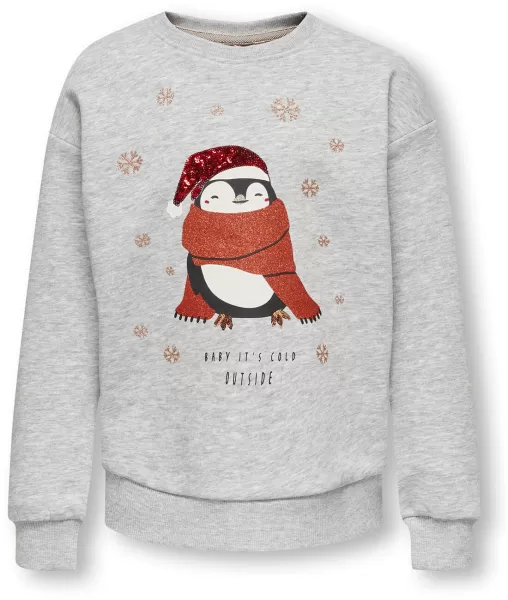Image of Kids Only Gyda Christmas jumper Sweatshirt mottled grey