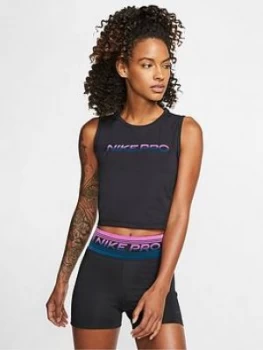 Image of Nike Pro Training Crop Tank Top - Black
