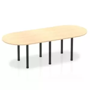 Image of Impulse 2400mm Boardroom Table Maple Top Black Post Leg