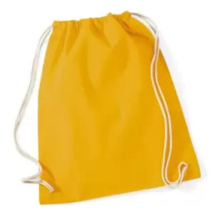 Image of Westford Mill Cotton Gymsac Bag - 12 Litres (One Size) (Mustard)