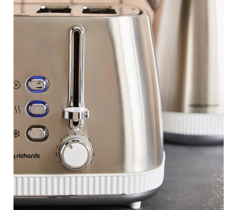 Image of Morphy Richards Mexborough 242903 4-Slice Toaster - White & Stainless Steel 5056765401601