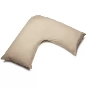 Image of Easycare Percale V-Shaped Orthopaedic Pillowcase (One Size) (Walnut Whip) - Walnut Whip - Belledorm