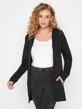 Image of Long Tall Sally Tall Black Longline Hoodie, Black, Size 10, Women