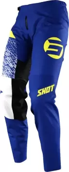 Image of Shot Devo Roll Kids Motocross Pants, blue-yellow, Size 10/11, blue-yellow, Size 10/11