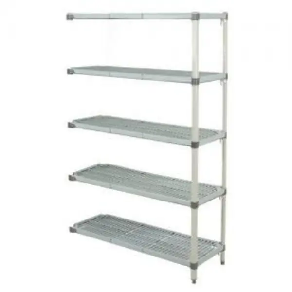 Image of ESE Direct Metromax Q Polymer Shelving, Static, 5 Shelves, Extension, 1590 H x 914 W x 457 D (mm) 373041 Coldroom Shelving