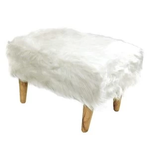 Image of White Furry Stool Rectangle By Lesser & Pavey