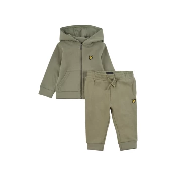 Image of Kids Zip Through Hoodie & Jogger Set - Oil Green - 24 Mnths