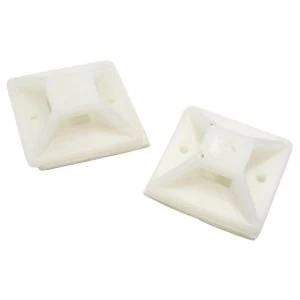 Image of BQ White 20mm Self Adhesive Cable Mounts Pack of 50