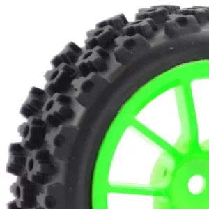 Image of Fastrax 1/10 Street/Rally Tyre 10Sp Neon Green Wheel