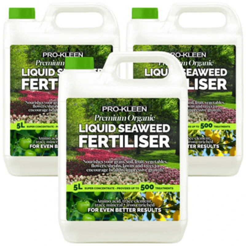 Image of ProKleen Liquid Organic Ascophyllum Seaweed Extract Fertiliser 3 x 5L Clear