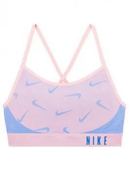 Image of Nike Girls Indy Seamless Sports Bra - Pink, Size L, Women
