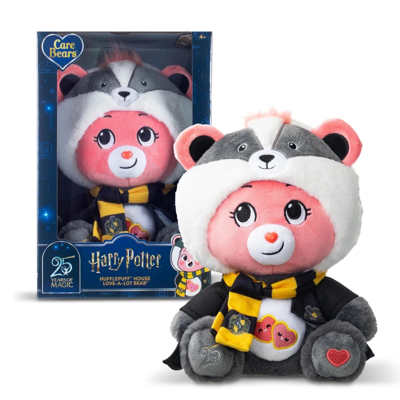 Image of Care Bears x Harry Potter Hufflepuff Love-A-Lot Bear 30cm Hoodie Plush - Premium Hogwarts House Collectible Ages 4+
