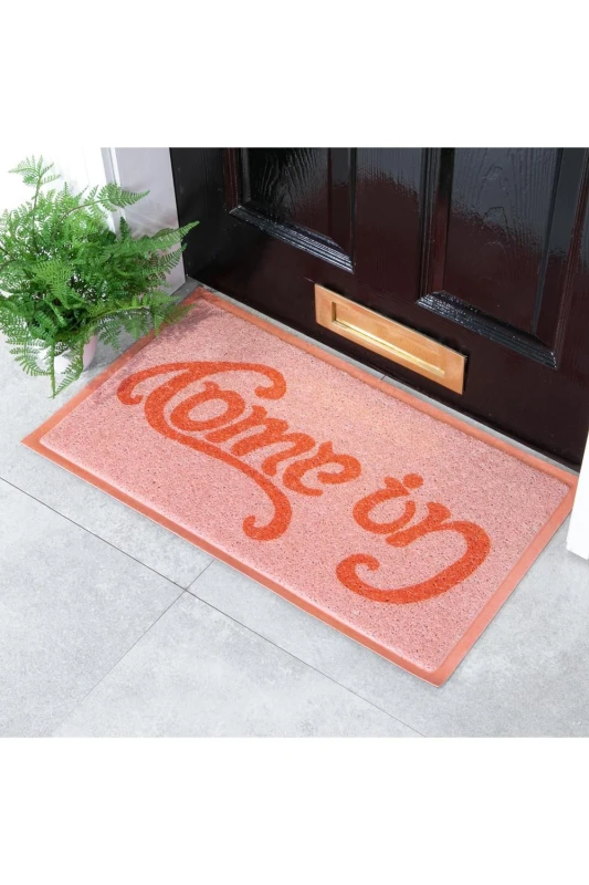 Image of Native Natural Pink Come In Go Away Doormat (70 X 40Cm)