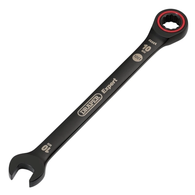 Image of Draper Expert HI-TORQ Metric Ratchet Combination Spanner, 10mm, Black 3881