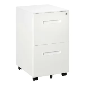 Image of Vinsetto Mobile File Cabinet Vertical Home Office Organizer Filing Furniture with Adjustable Partition for A4 Letter Size, Lockable White