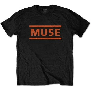 Image of Muse - Orange Logo Unisex Medium T-Shirt - Black