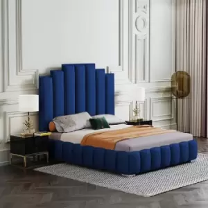 Image of Envisage Trade - Leisa Upholstered Beds - Plush Velvet, Super King Size Frame, Blue - Blue