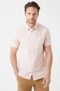 Image of Pink Floral Cotton Poplin Print Shirt