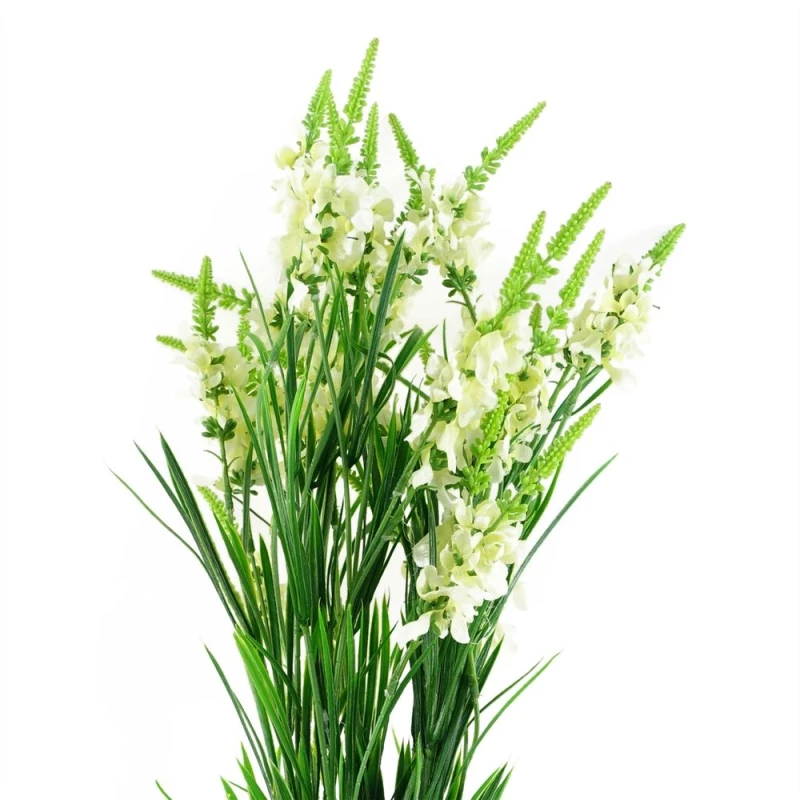 Image of Leaf Pack of 6 x 80cm White Larkspur Artifical Stem White unisex
