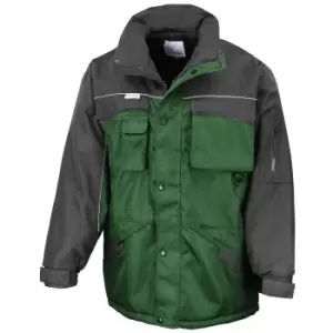 Image of Result Mens Workwear Heavy Duty Water Repellent Windproof Combo Coat (M) (Bottle Green/Black)