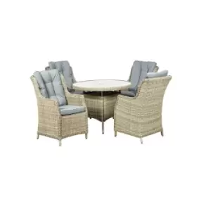 Image of WENTWORTH 4 Seater Round Highback Comfort Dining Set