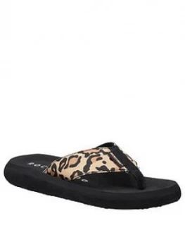 Image of Rocket Dog Spotlight Kenya Leopard Print Flip Flop - Natural