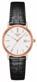 Image of Tissot T9222107601100 Goldrun Lady 18K Gold White Dial Watch