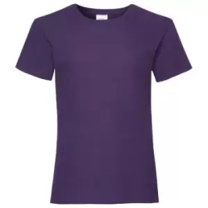 Image of Fruit Of The Loom Girls Childrens Valueweight Short Sleeve T-Shirt (Pack of 2) (3-4) (Purple)