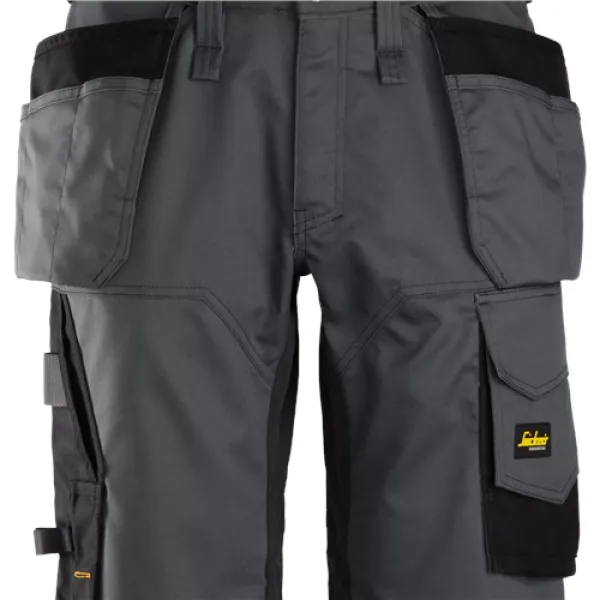 Image of Snickers AllroundWork Stretch Loose Fit Work Shorts Holster Pockets - Steel Grey/Black - 64