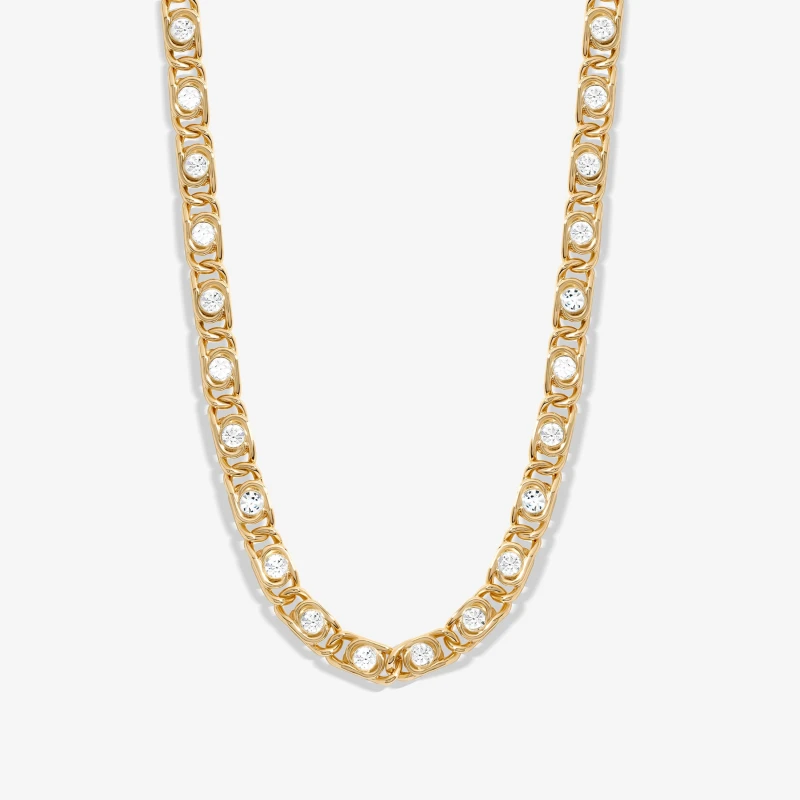 Image of Inicio Gold Plated And Crystal Chain Necklace Jewellery Sets One Size Gold 40722310000