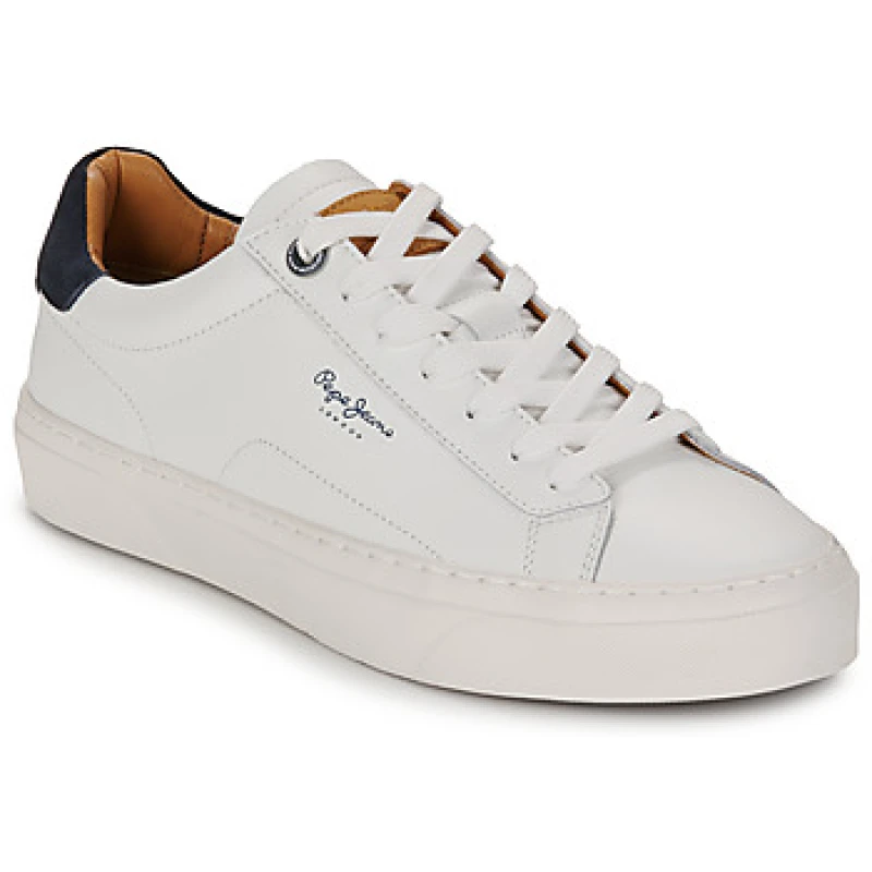 Image of Pepe Jeans Yogi Leather Trainers White Men 40 (6.5);41 (7);42 (8);43 (9);44 (9.5);45 (10 to 10.5)