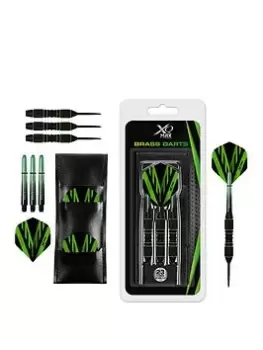 Image of Xq Max Black Coated Steel Darts Set - Striped Green 23G