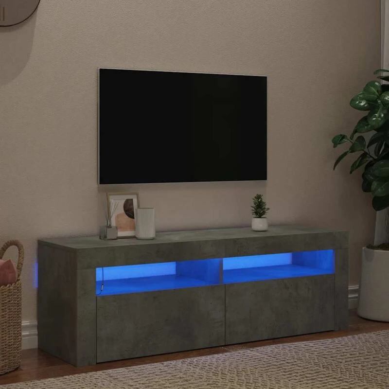 Image of VIDAXL TV Cabinet with LED Lights Concrete Grey 120x35x40cm Vidaxl 8720286217245