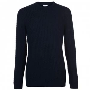 Image of Linea Linea Eastcastle Cable Jumper Mens - Navy