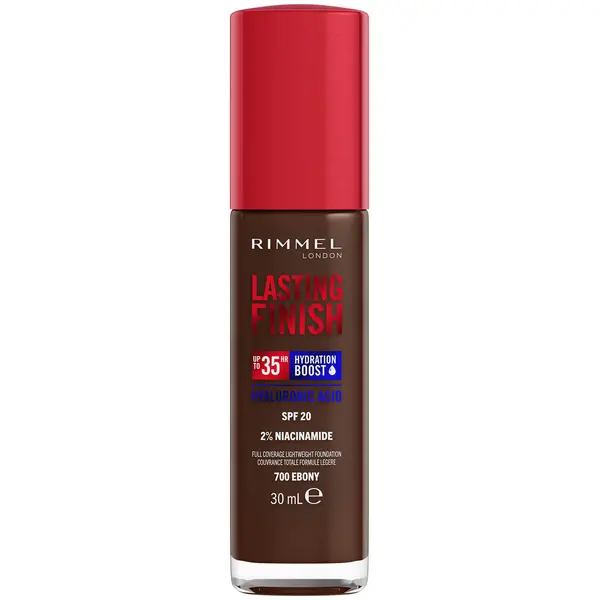 Image of Rimmel Lasting Finish 35Hr Foundation 30ml (Various Shades) - 700 Ebony