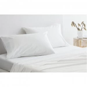 Image of Sheridan Organic 300tc Percale Pillowcases - Snow