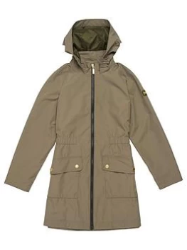 Image of Barbour International Girls Dundrod Showerproof Jacket - Harley Green, Harley Green, Size 10-11 Years, Women