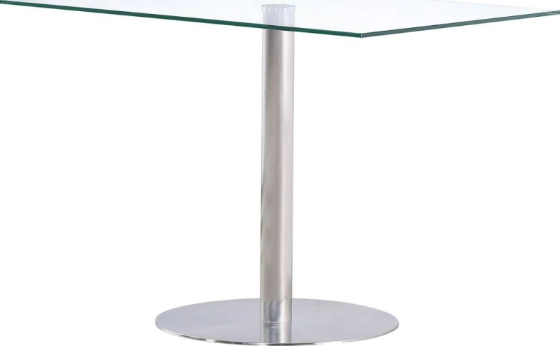 Image of Thats Furniture Sephora 107cm Small Glass Dining Table in Silver Silver Unisex