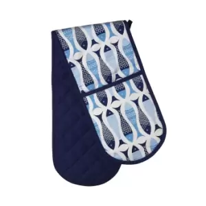 Image of Double Oven Glove in Fish Print