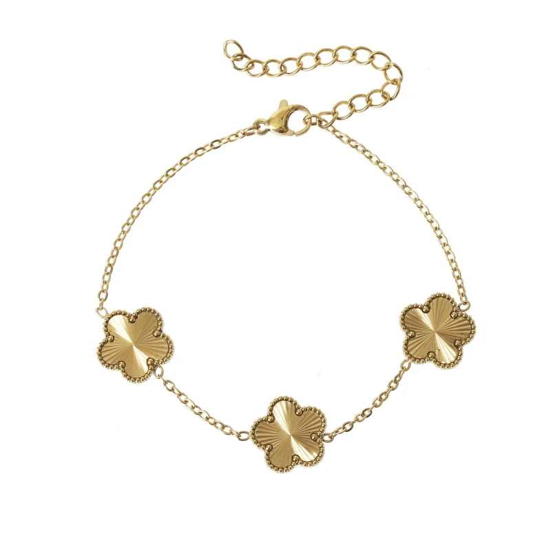 Image of Miso Clover Chain Bracelet - Gold Gold One Size