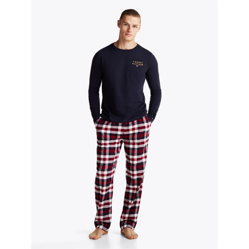 Image of Tommy Hilfiger Flannel Pyjama Bottoms Heritage Check Mid Rouge XL
