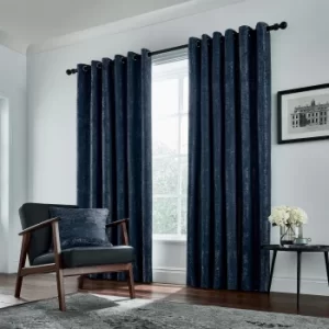 Image of Helena Springfield Roma Lined Curtains 90" x 90", Navy