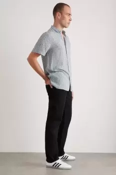 Image of Blue Geo Textured Print Shirt