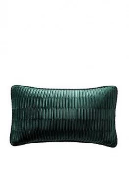 Image of Karen Millen Velvet Pleat Boudoir Cushion - Emerald