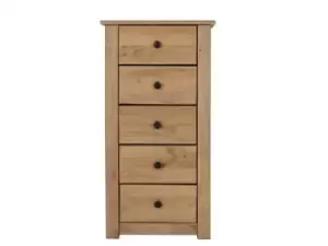 Image of Seconique Panama Waxed Pine 5 Drawer Chest of Drawers