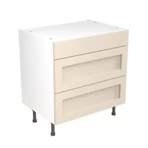 Image of KitchenKIT Shaker 80cm 3-Drawer Unit - Matt Cashmere