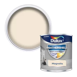 Image of Dulux Weathershield All Weather Protection Magnolia Smooth Masonry Paint 250ml