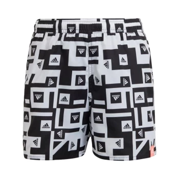 Image of adidas Must Have Graphic Swim Shorts Kids - Black