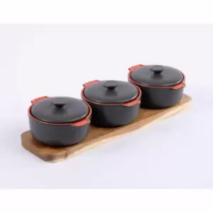 Image of Hairy Bikers Serving Tray With 3 Mini Casseroles